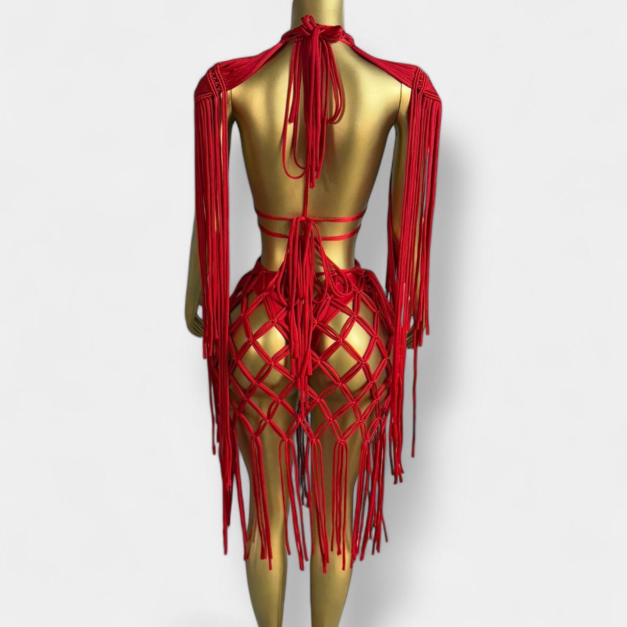 Red Cover Up Bikini Top