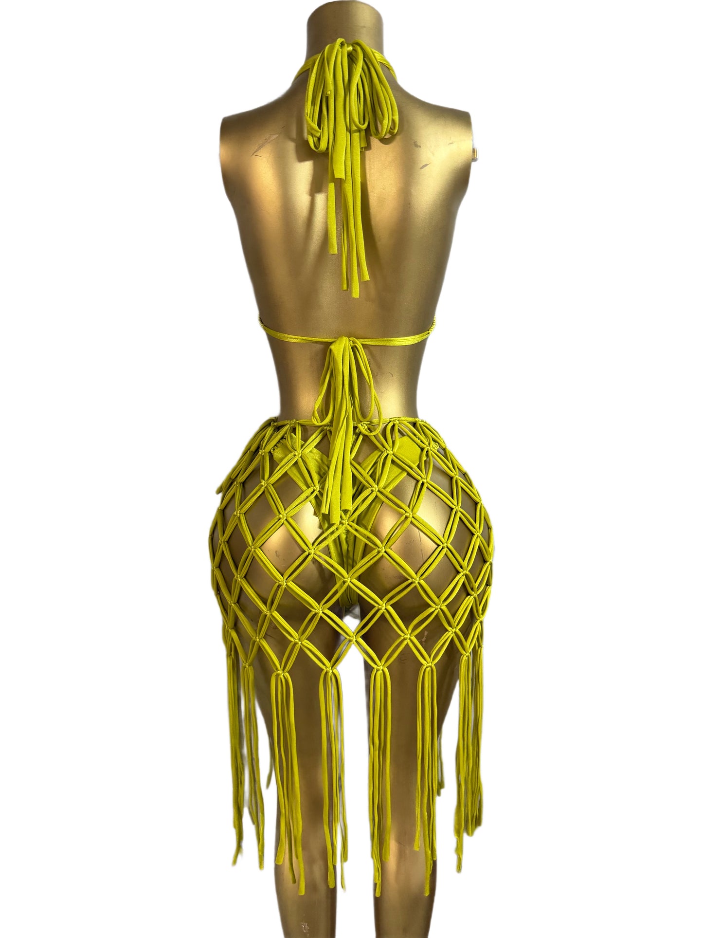 Neon Green Crochet Skirt