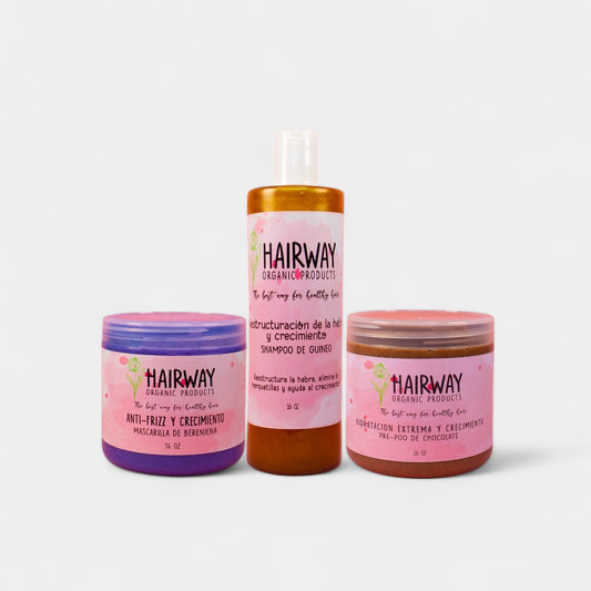 Kit Reestructuración de Hebra, Antifrizz, Hidratacion y Crecimiento 3 Steps